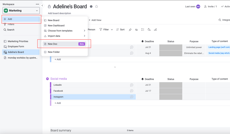 monday workdocs – Support